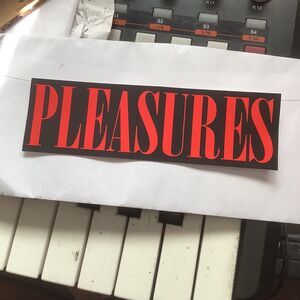 Pleasures Now Box Logo Sticker Graphic Black and Red
